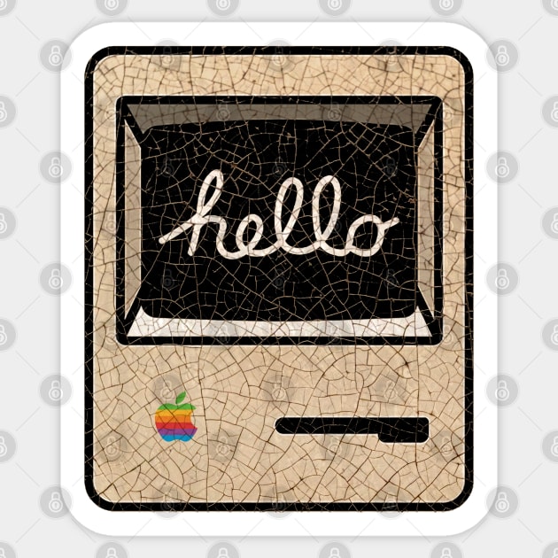 Vintage Computer Hello Mac 1984 Sticker by Midcenturydave